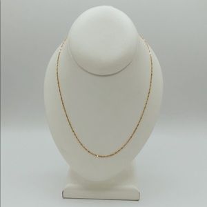 10K Gold Singapore Twist Chain Necklace Italy